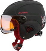 Зимний шлем с визором CARAT LE VISOR HM чёрно-красный матовый, A9084_30 