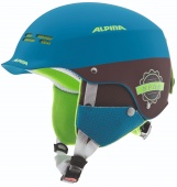 Зимний детский шлем Alpina SPAM CAP JR цвета: синий и кофе A9064_83